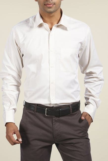 Raymond Beige Solid Shirt Raymond Beige Solid Shirt