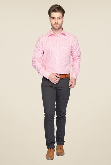 Raymond Pink Printed Linen Shirt Raymond Pink Printed Linen Shirt