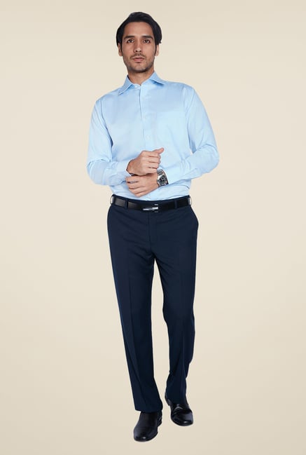 Raymond Blue Solid Shirt Raymond Blue Solid Shirt