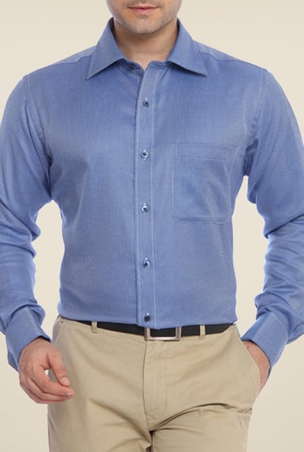 Raymond Blue Solid Shirt Raymond Blue Solid Shirt