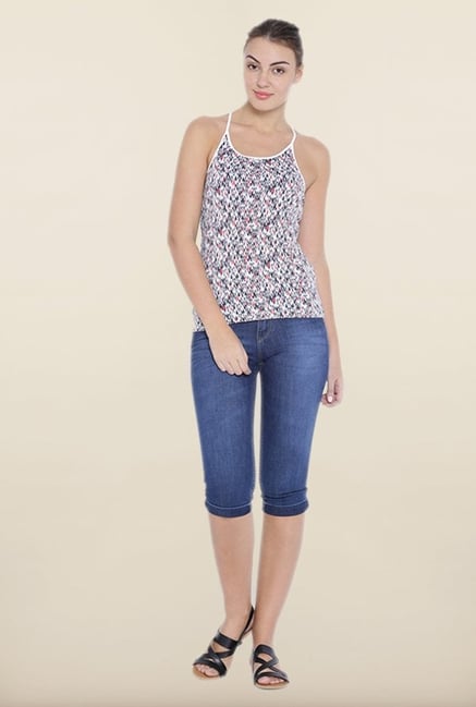 Kraus Blue Skinny Fit Capris Kraus Blue Skinny Fit Capris
