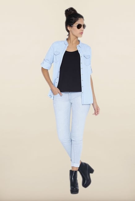 Kraus Light Blue Ankle Length Jeans Kraus Light Blue Ankle Length Jeans