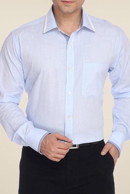 Raymond Blue Solid Shirt Raymond Blue Solid Shirt