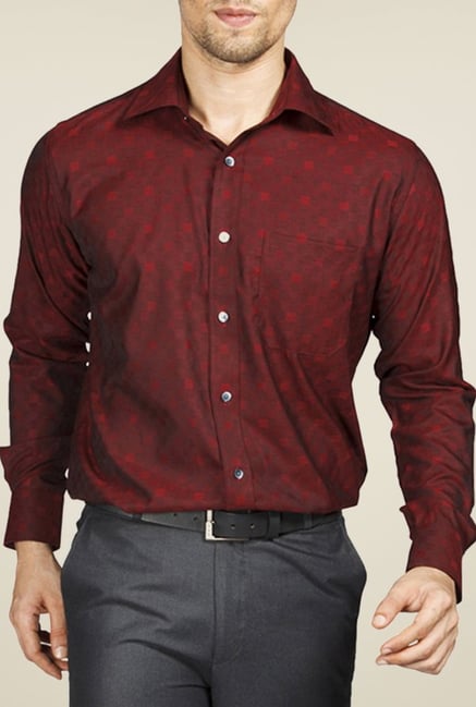 Raymond Maroon Printed Shirt Raymond Maroon Printed Shirt