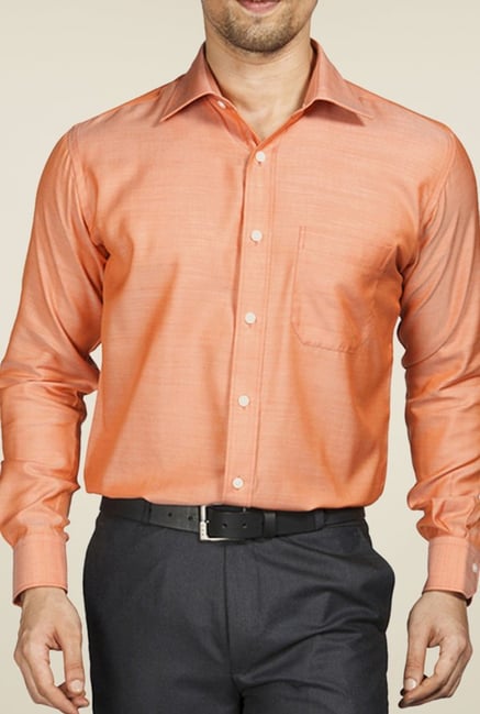 Raymond Orange Solid Shirt Raymond Orange Solid Shirt