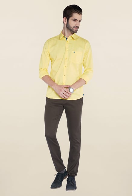 Parx Yellow Solid Shirt Parx Yellow Solid Shirt