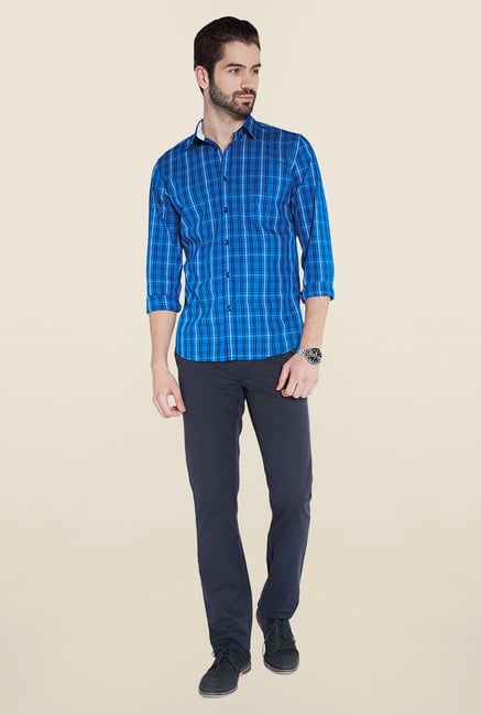 Parx Blue Checks Shirt Parx Blue Checks Shirt