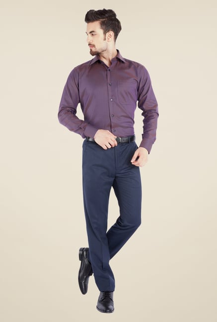 Raymond Purple Solid Shirt Raymond Purple Solid Shirt
