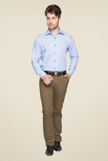 Raymond Blue Solid Shirt Raymond Blue Solid Shirt