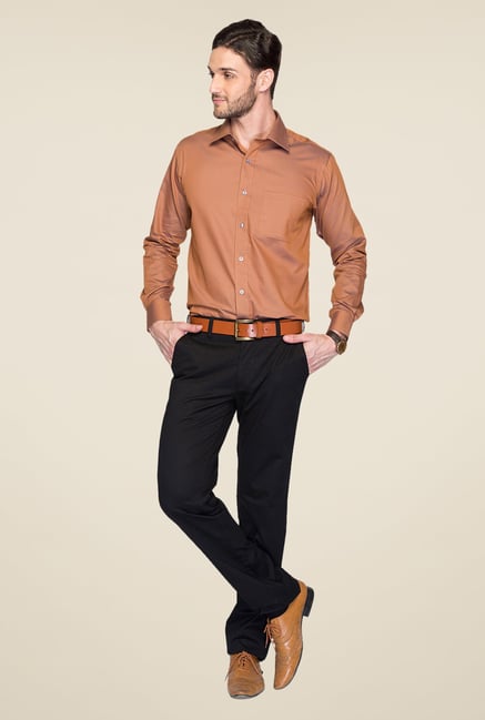 Raymond Orange Solid Shirt Raymond Orange Solid Shirt
