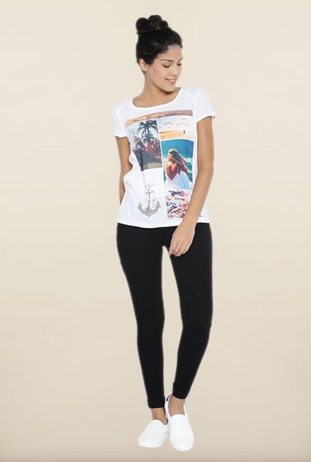 Kraus White Graphic Print Tee Kraus White Graphic Print Tee