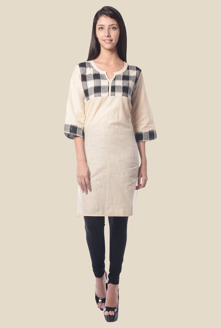 Aurelia Beige Cotton Kurta Aurelia Beige Cotton Kurta