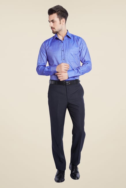 Raymond Dark Blue Textured Shirt Raymond Dark Blue Textured Shirt