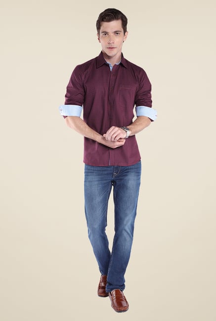 Raymond Maroon Checks Shirt Raymond Maroon Checks Shirt