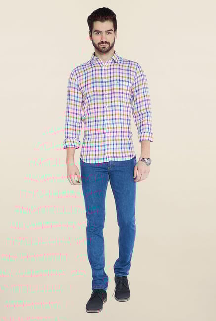 Parx Multicolor Checks Linen Shirt Parx Multicolor Checks Linen Shirt