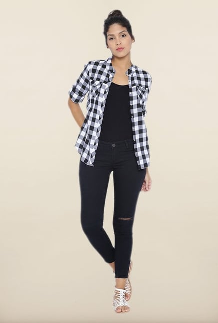 Kraus Black Checked Casual Shirt Kraus Black Checked Casual Shirt