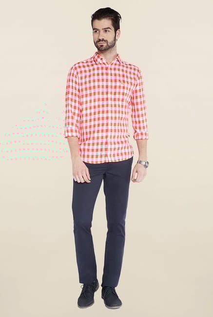Parx Red Checks Linen Shirt Parx Red Checks Linen Shirt
