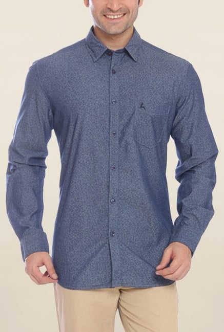 Parx Blue Printed Shirt Parx Blue Printed Shirt