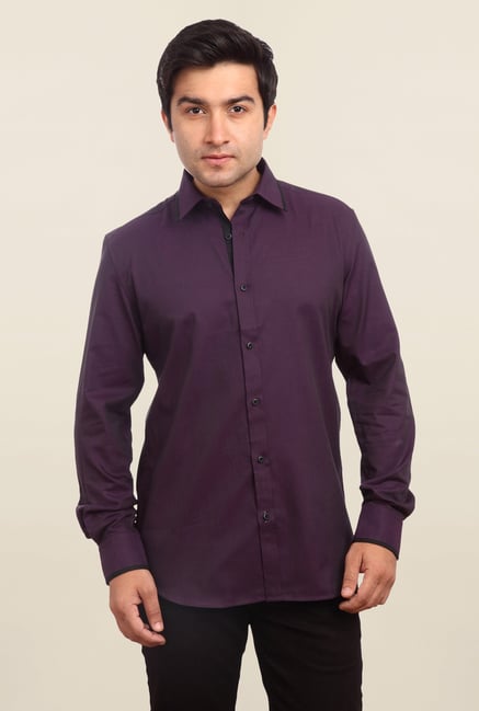 Parx Purple Solid Shirt Parx Purple Solid Shirt