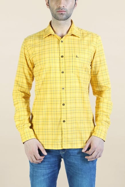 Parx Yellow Checks Shirt Parx Yellow Checks Shirt
