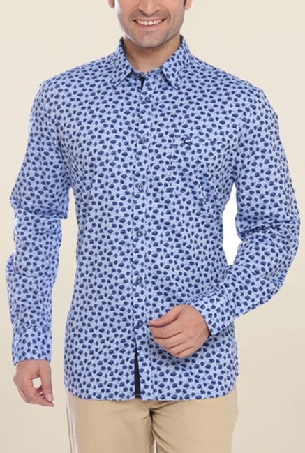Parx Blue Printed Shirt Parx Blue Printed Shirt
