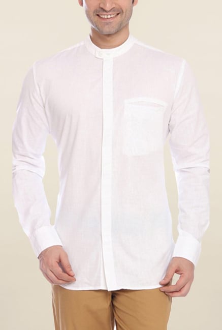 Parx White Solid Shirt Parx White Solid Shirt