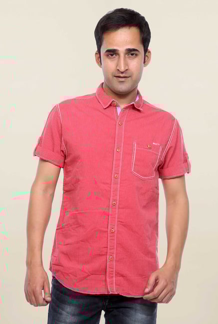 Mufti Pink Slim Fit Shirt Mufti Pink Slim Fit Shirt