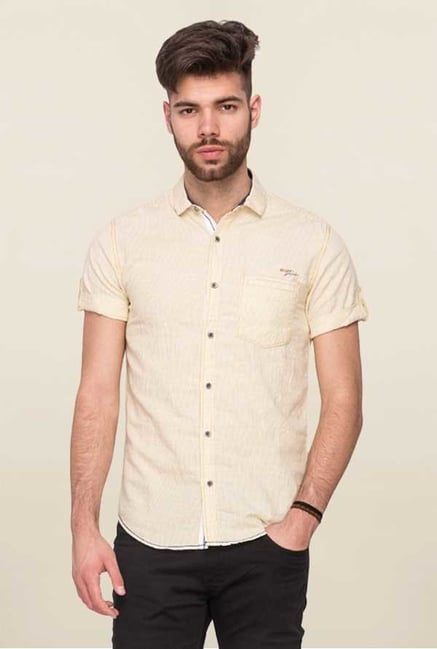 Mufti Beige Slim Fit Shirt Mufti Beige Slim Fit Shirt