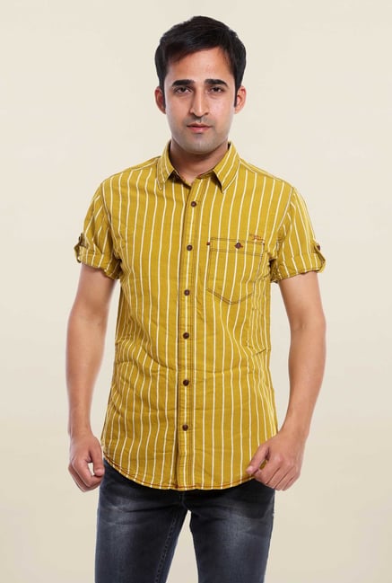 Mufti Mustard Striped Shirt Mufti Mustard Striped Shirt