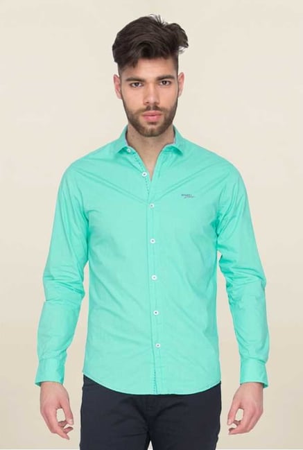 Mufti Turquoise Solid Shirt Mufti Turquoise Solid Shirt