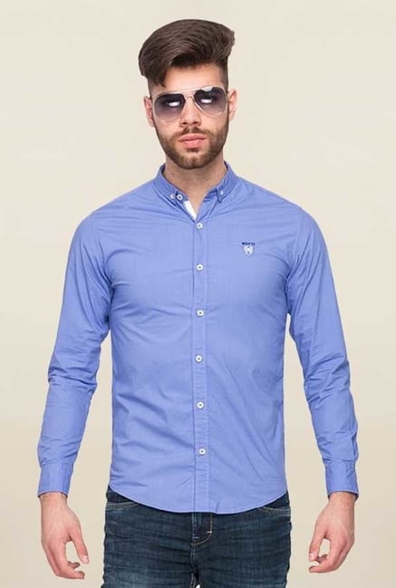 Mufti Purple Solid Slim Fit Shirt Mufti Purple Solid Slim Fit Shirt