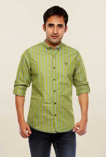 Mufti Olive Striped Shirt Mufti Olive Striped Shirt