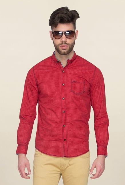 Mufti Red Printed Shirt Mufti Red Printed Shirt