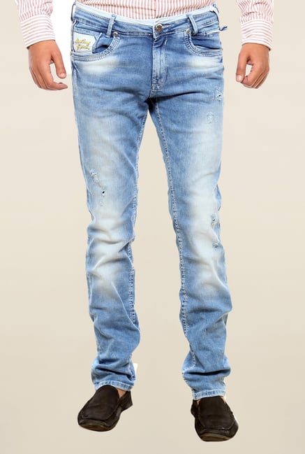 Mufti Blue Distressed Slim Fit Jeans Mufti Blue Distressed Slim Fit Jeans