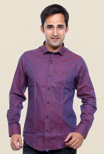 Mufti Wine Solid Shirt Mufti Wine Solid Shirt