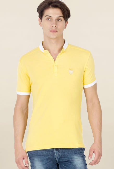 Mufti Yellow Solid T Shirt Mufti Yellow Solid T Shirt