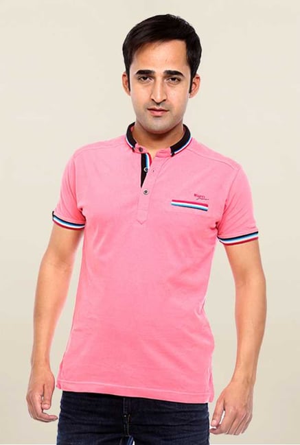 Mufti Pink Solid T Shirt Mufti Pink Solid T Shirt
