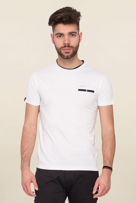 Mufti White Solid T Shirt Mufti White Solid T Shirt