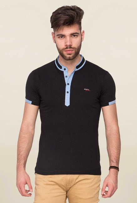 Mufti Black Solid T Shirt Mufti Black Solid T Shirt
