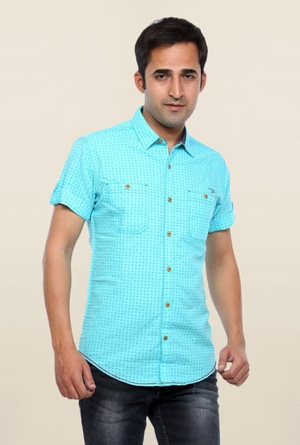 Mufti Turquoise Printed Shirt Mufti Turquoise Printed Shirt