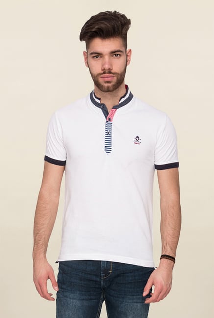 Mufti White Solid T Shirt Mufti White Solid T Shirt