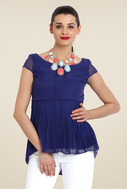 Avirate Dark Blue Solid Top Avirate Dark Blue Solid Top