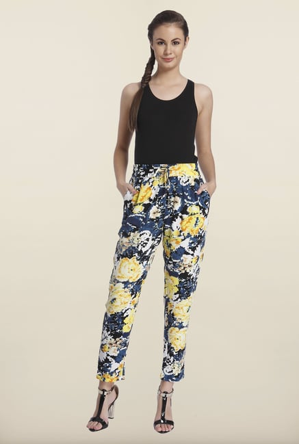Only Yellow & Navy Printed Pyjama Only Yellow & Navy Printed Pyjama