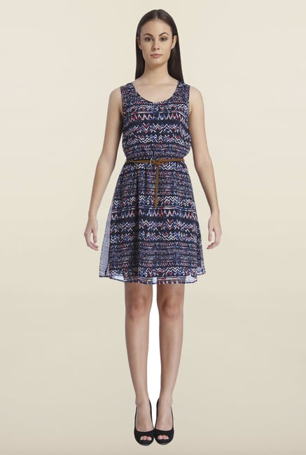 Only Navy Aztec Printed Mini Dress Only Navy Aztec Printed Mini Dress