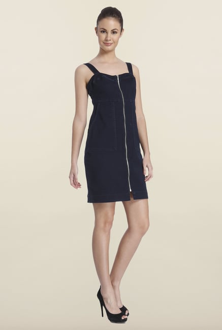 Only Navy Solid Shift Dress Only Navy Solid Shift Dress
