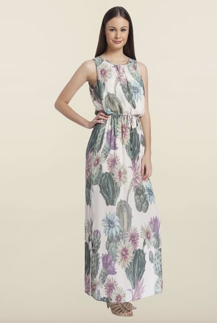 Only White Floral Printed Maxi Dress Only White Floral Printed Maxi Dress