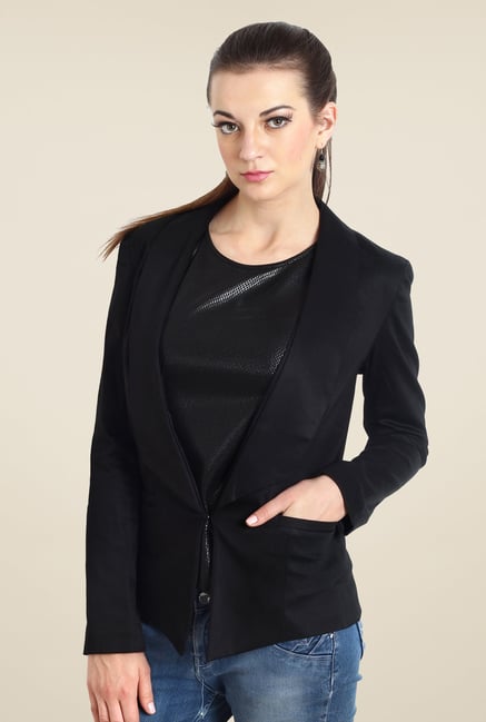 Avirate Black Solid Blazer Avirate Black Solid Blazer