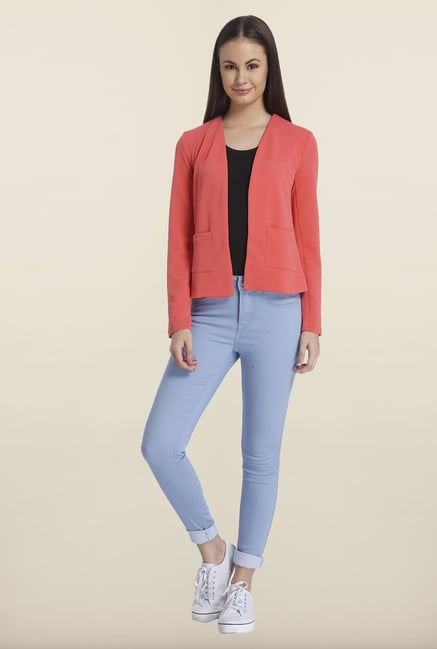 Only Coral Solid Blazer Only Coral Solid Blazer