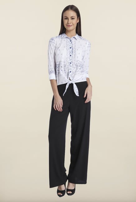Only White Printed Cotton Shirt Only White Printed Cotton Shirt
