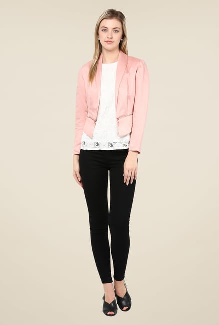 Avirate Pink Solid Jacket Avirate Pink Solid Jacket